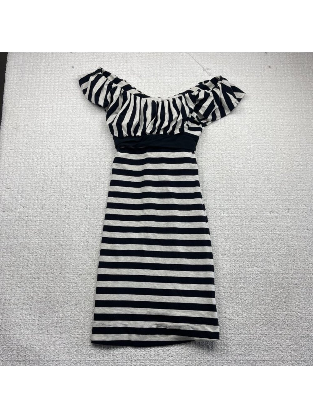 Ripe Maternity Australia Striped Dress Ruffle Coastal Summer Women's Size S